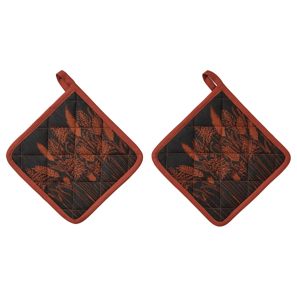 IKEA HÖSTKVÄLL Pot holder, black/red, 8x8 " - Pack of 2